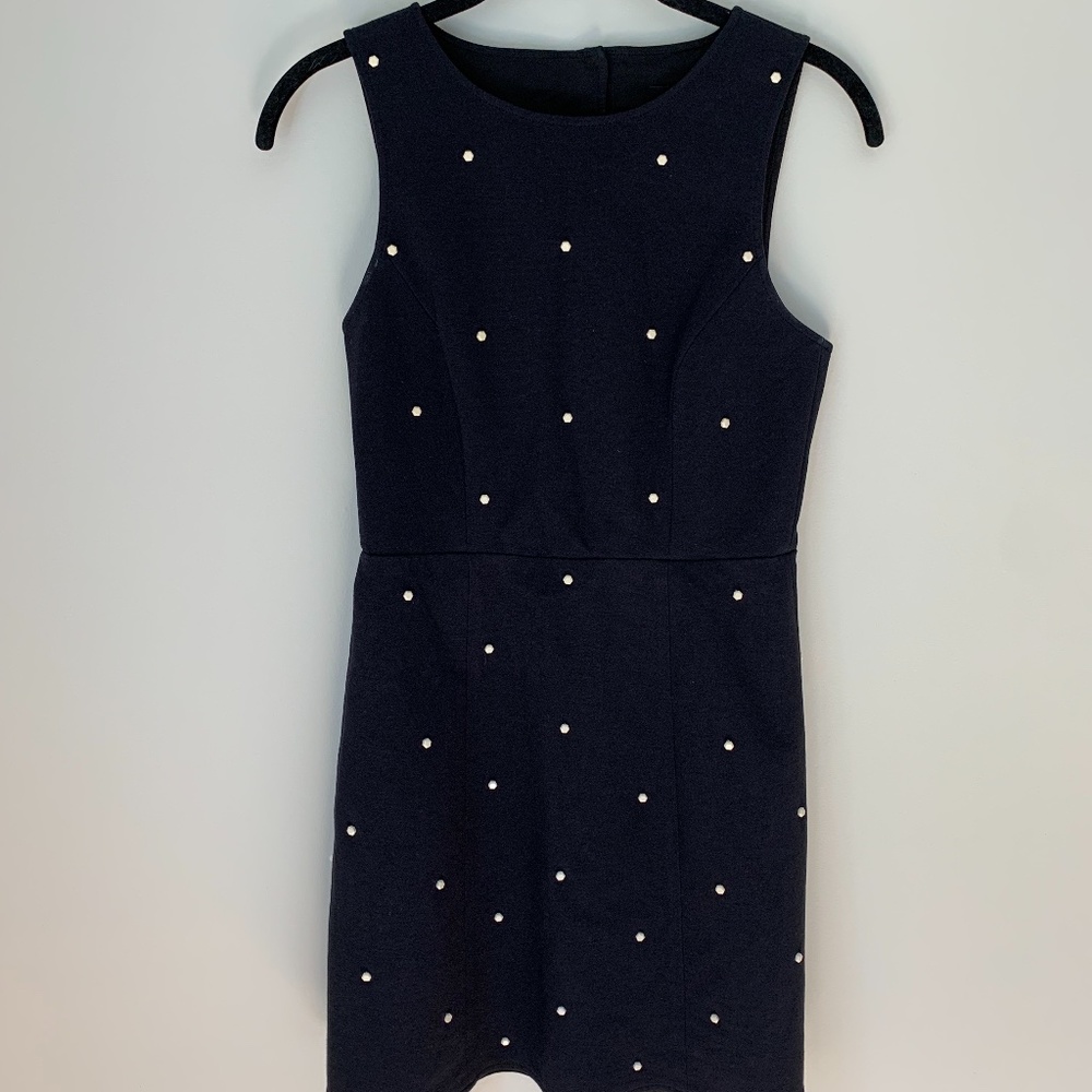 TIBI Black Backless Embellished Mini Dress